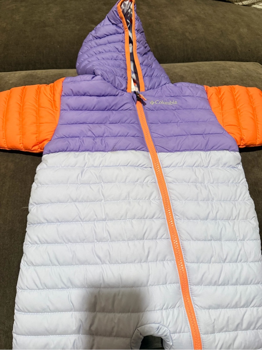 Columbia Colorblock Hooded Kids Sleep Sack - Purple, Orange, Light Gray